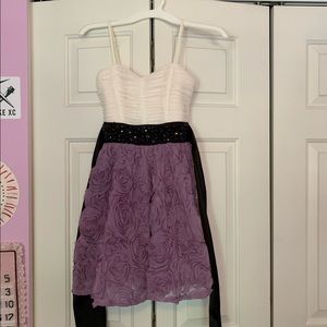 Purple, white, and black dress. Worn once